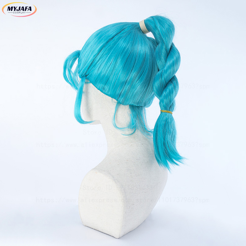 Anime Cosplay Blue Hair - Parrucca Cosplay Bulma Parrucca Buruma Coda